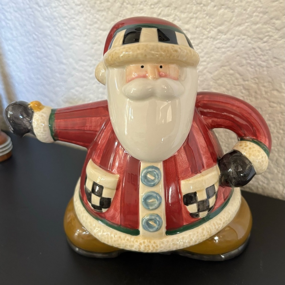 Sakura Debbie Mumm Short & Stout Santa Claus Christmas Hand Painted‎ Teapot